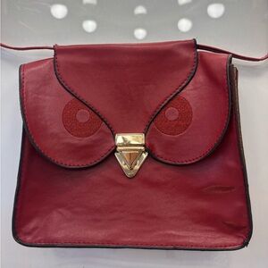 Whimsical Red Owl Crossbody Bag Novelty Bird Purse